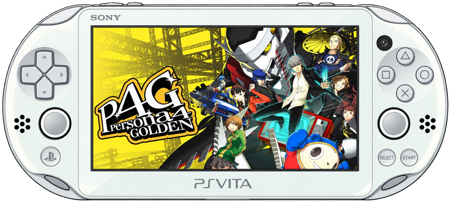 PS Vita displaying Persona 4 Golden